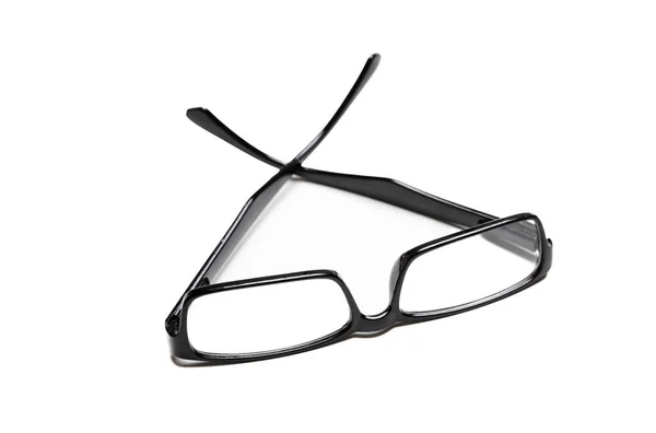 Glasögon Eller Glasögon För Synkorrigering Myopi Presbyopi Svart Ram Glasögon — Stockfoto