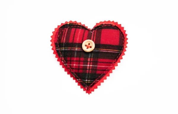 Sevgililer Günü Aşk Sembolü Tasarım Öğesi Kalp Kırmızısı Siyah Kareli — Stok fotoğraf