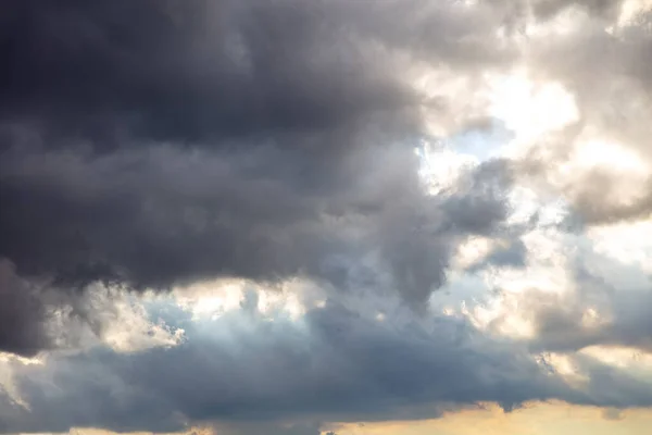 Cumulus Cloudscape Cor Cinza Branco Sombra Laranja Nascer Sol Nuvem — Fotografia de Stock