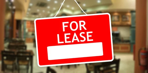 Lease Red Sign White Word Empty Space Text Promotion Advertising — Stock Photo, Image