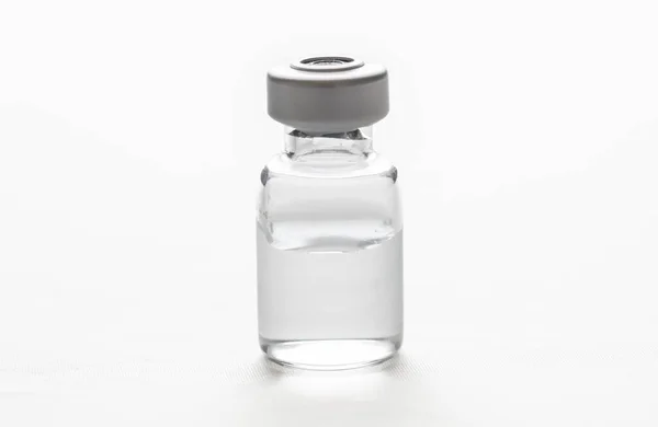 Medical Vial Injection Isolated Cutout White Background Transparent Glass Bottle — Stock Photo, Image