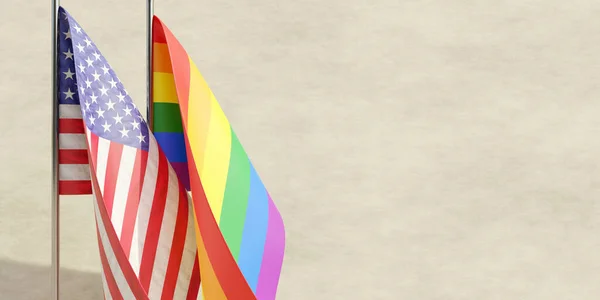 Lgbt Gay Pride America Flags Lgbtq Community Rights United States — Stock Fotó