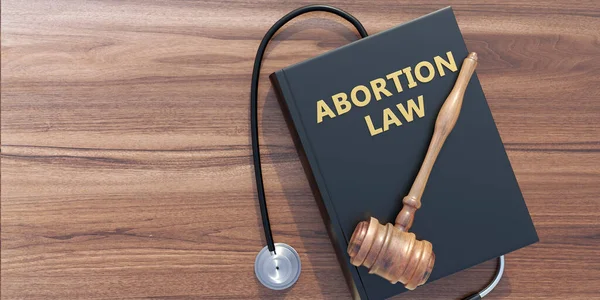 Abortion Law Health Concept Legal Illegal Judge Gavel Medical Stethoscope — Φωτογραφία Αρχείου