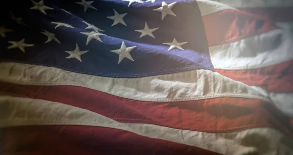 Usa Flag Close America Stars Stripes Background National American Holiday — Stockfoto