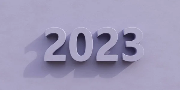 2023 Happy New Year Pastel Purple Color Number Wall Background — Stockfoto