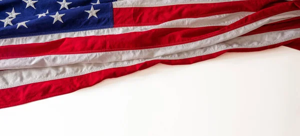 Usa Flag Isolated White Background Copy Space National American Holiday — Stock Photo, Image