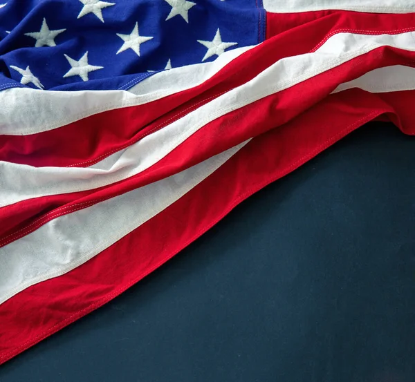 Usa Flag Black Background Top View National American Holiday Celebration — Fotografia de Stock