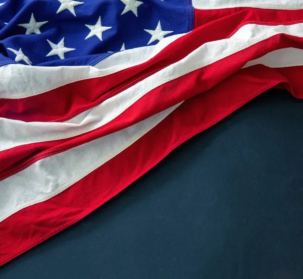 Usa Flag Black Background Top View National American Holiday Celebration — Foto de Stock