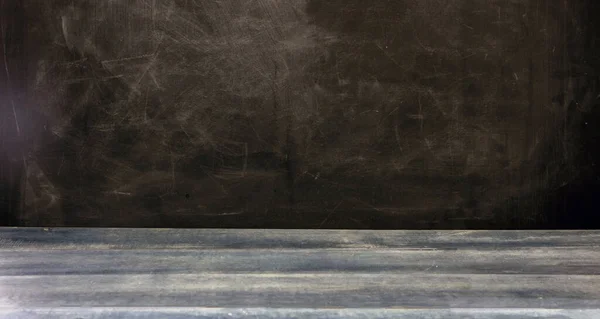 Back School Template School Classroom Chalkboard Blank Empty Black Board — Stock fotografie