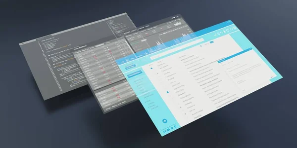 Email Interface Trade Platform Computer Code Screen Templates Render — 스톡 사진