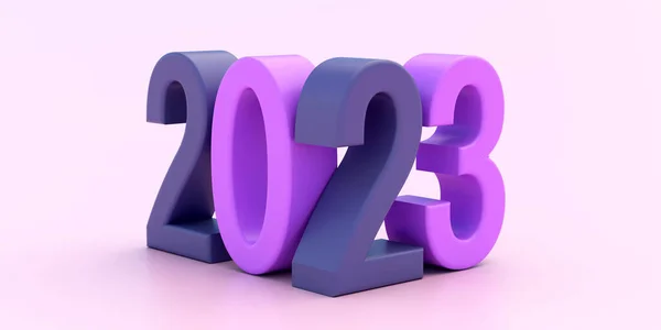 2023 Happy New Year Blue Color Digit Light Purple Digits — Stockfoto