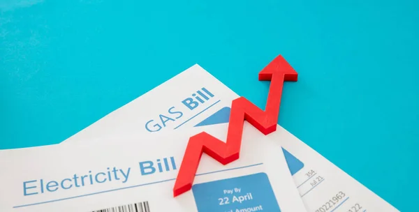 Rachunki Prąd Gaz Koncepcja Wzrostu Kosztów Ogrzewania Energii Rachunki Użyteczności — Zdjęcie stockowe