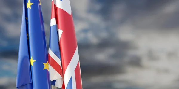 Relaciones Reino Unido Banderas Unión Europea Del Reino Unido Polo —  Fotos de Stock