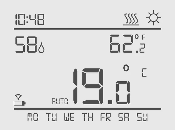 Temperatura Risparmio Energetico Display Termostato Riscaldamento Domestico Gradi Celsius Illustrazione — Foto Stock