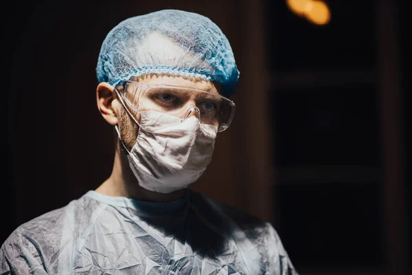 Portrait Surgeon Glasses Protective Mask — Stock Photo, Image