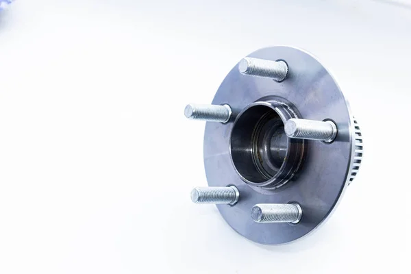 New Wheel Hub Five Nuts White Background — стоковое фото