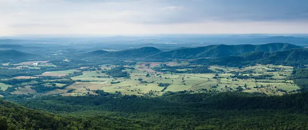 Shenandoah Valley Vista Elevated View Rolling Countryside Fields Farms Virgini — Stock Photo, Image