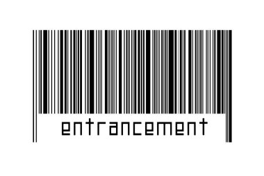 Dijitalleştirme kavramı. Altında yazı olan siyah yatay çizgilerin barkodu.