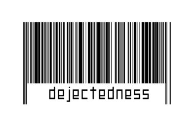 Beyaz arkaplanda barkod ve altta yazıtlar var. Ticaret ve küreselleşme kavramı