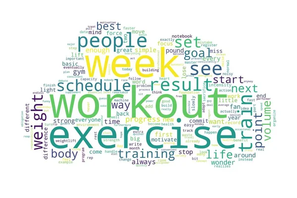 Word tag cloud on white background. Concept of workout.
