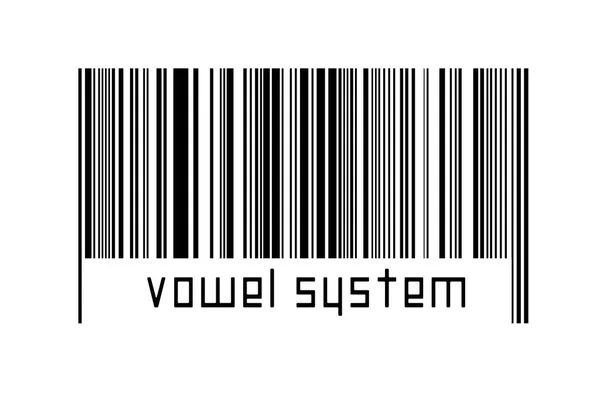 Barcode White Background Inscription Vowel System Concept Trading Globalization — Stock Photo, Image