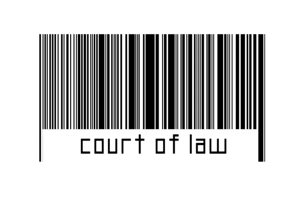 Штрих Код Белом Фоне Надписью Суд Закона Ниже Концепция Торговли — стоковое фото
