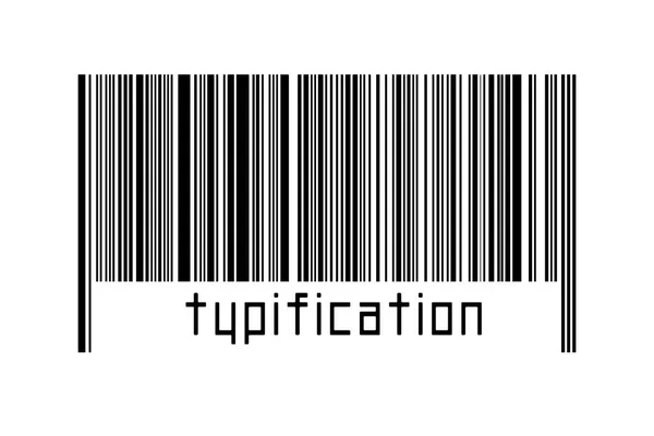 Barcode Witte Achtergrond Met Onderstaande Inscriptie Begrip Handel Mondialisering — Stockfoto