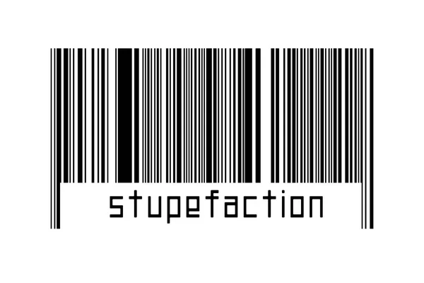 Barcode Λευκό Φόντο Επιγραφή Stupefaction Παρακάτω Έννοια Του Εμπορίου Και — Φωτογραφία Αρχείου