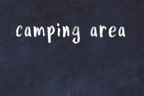College Chalkboard Handwritten Inscription Camping Area — Stock Photo, Image