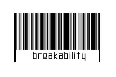 Beyaz arkaplanda barkod ve yazıtların kırılabilirliği. Ticaret ve küreselleşme kavramı