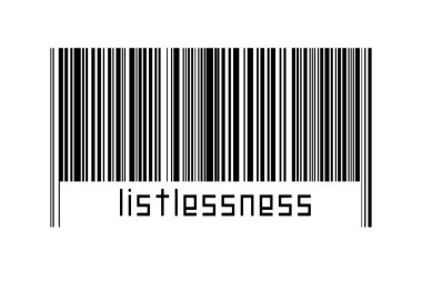 Beyaz arkaplanda barkod ve aşağıda yazılar var. Ticaret ve küreselleşme kavramı