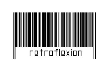 Dijitalleştirme kavramı. Altında yazıt retrofleksiyonu olan siyah yatay çizgilerin barkodu.