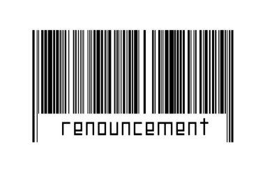 Dijitalleştirme kavramı. Altında yazı olan siyah yatay çizgilerin barkodu.