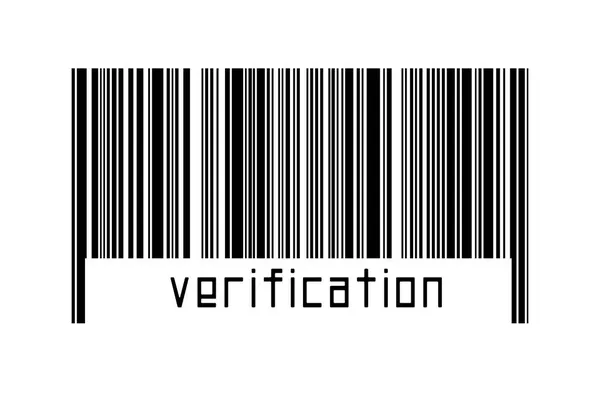 Digitalization Concept Barcode Black Horizontal Lines Inscription Verification — Stock Photo, Image