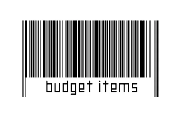 Штрих Код Білому Тлі Елементами Бюджету Напису Нижче Концепція Торгівлі — стокове фото