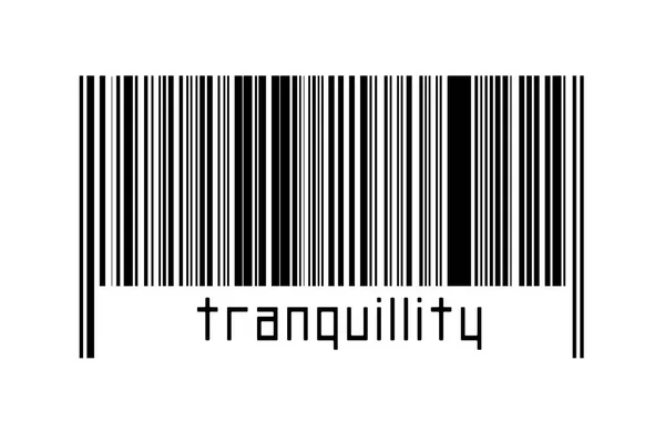 Barcode Λευκό Φόντο Επιγραφή Ηρεμία Παρακάτω Έννοια Του Εμπορίου Και — Φωτογραφία Αρχείου