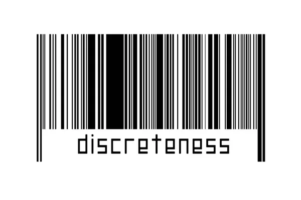 Barcode Witte Achtergrond Met Onderstaande Inscriptie Discretie Begrip Handel Mondialisering — Stockfoto