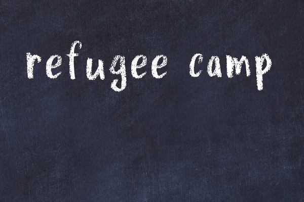 Vysokoškolská Tabule Ručně Psaným Nápisem Uprchlický Tábor — Stock fotografie