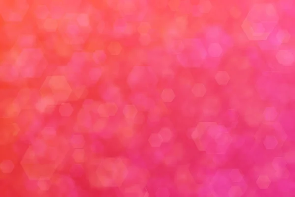 美しいオレンジとピンクの色の背景と六角形のボケ模様との混合物 — ストック写真