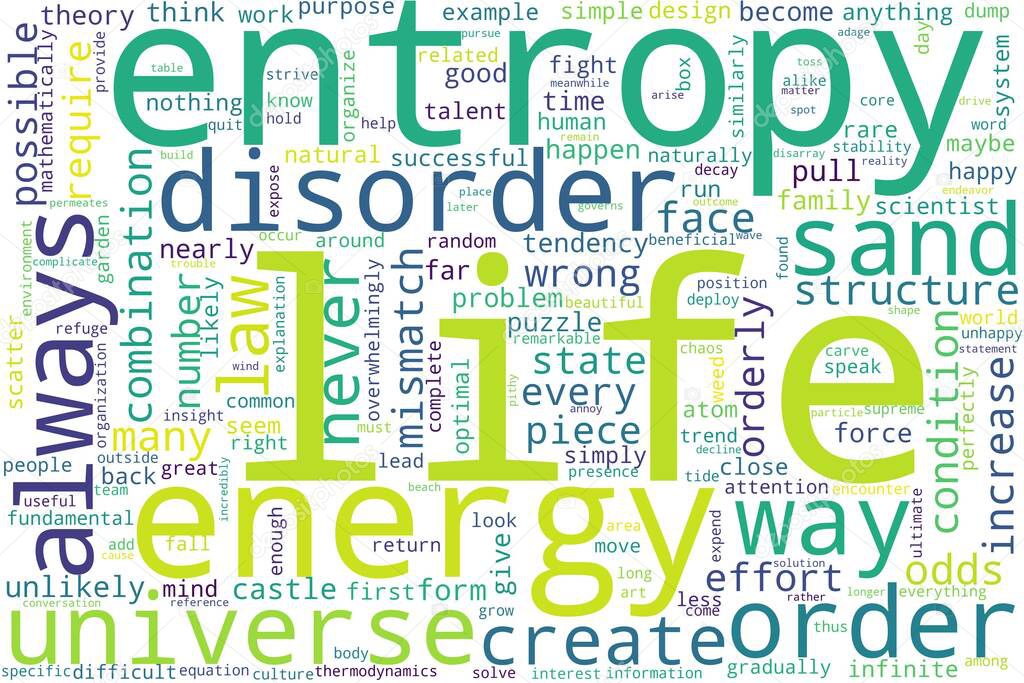Word tag cloud on white background. Concept of life.