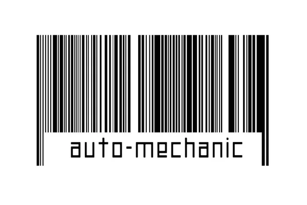 Barcode White Background Inscription Auto Mechanic Concept Trading Globalization — Stock Photo, Image