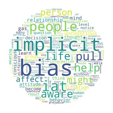 Word tag cloud on white background. Concept of bias. clipart