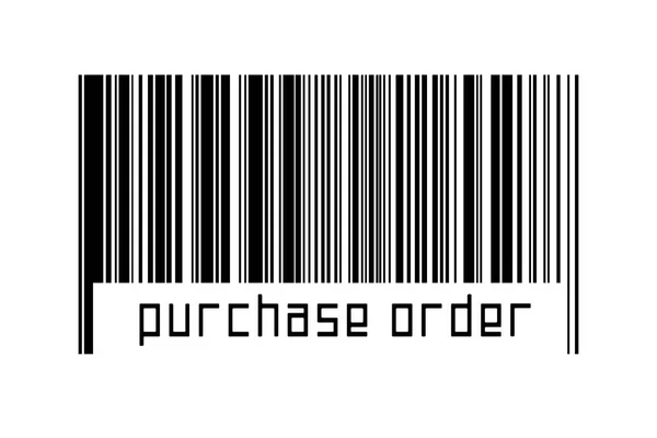 Штрих Код Білому Тлі Замовленням Придбання Написів Нижче Концепція Торгівлі — стокове фото