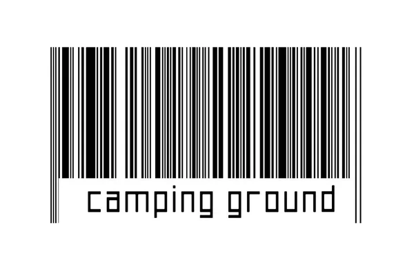 Koncepcja Digitalizacji Kod Kreskowy Czarnych Linii Poziomych Napisem Camping Ground — Zdjęcie stockowe