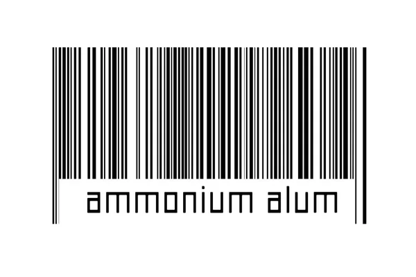 Barcode Λευκό Φόντο Επιγραφή Alum Αμμωνίου Παρακάτω Έννοια Του Εμπορίου — Φωτογραφία Αρχείου