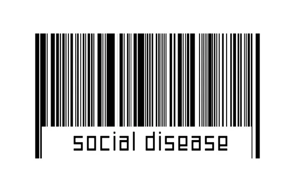 Концепция Цифровизации Штрих Код Черных Горизонтальных Линий Надписью Социальное Заболевание — стоковое фото