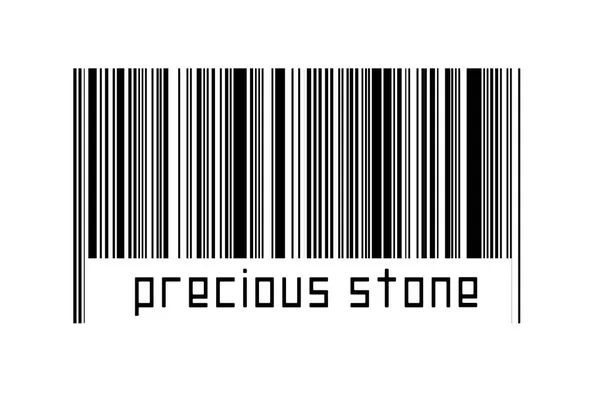 Barcode Auf Weißem Hintergrund Mit Der Inschrift Edelstein Unten Konzept — Stockfoto