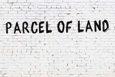 Üzerinde siyah boya bulunan beyaz tuğladan bir duvar.