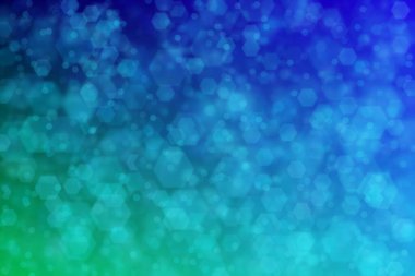 koyu mavi ve mavi soyutlanmış arkaplan, altıgen şekilli bokeh desen.