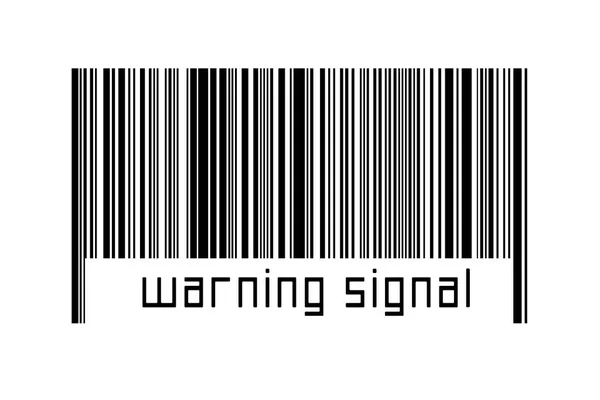 Barcode Λευκό Φόντο Επιγραφή Προειδοποιητικό Σήμα Παρακάτω Έννοια Του Εμπορίου — Φωτογραφία Αρχείου